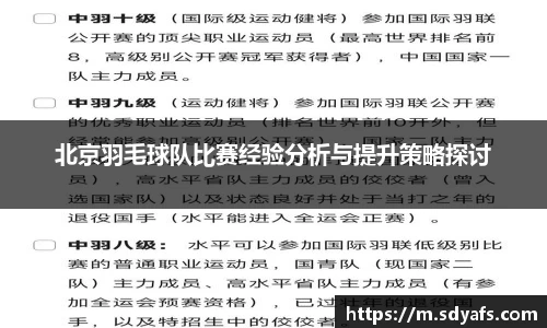 北京羽毛球队比赛经验分析与提升策略探讨